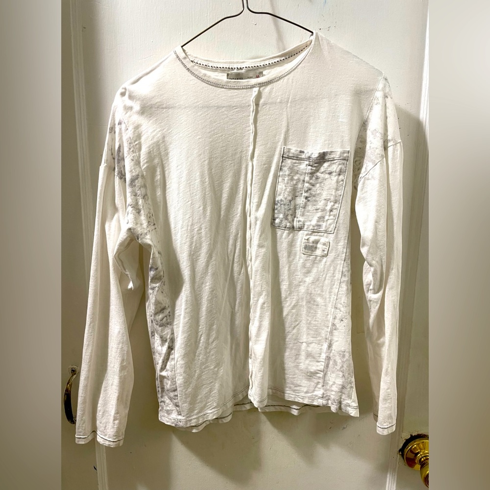 White long sleeve Zara boys shirt size 10 140cm.
